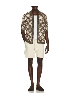 Faherty Essential Drawstring Short in Cream. Size L. Also in S, M, XL/1X.