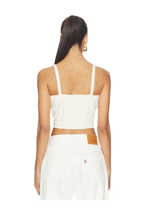 LEVI'S Denim Tube Top in White. Size S. Also in XS, XL.