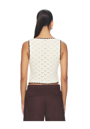 MAJORELLE Nadyne Tie Front Top in Ivory. Size L. Also in XS, S, M.