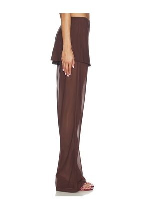 MADISON THE LABEL Sara Pant in Chocolate. Size XS. Also in S, M, L.