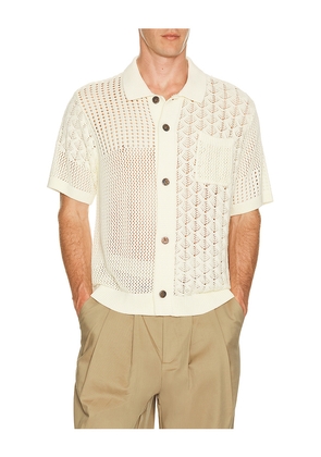 Obey Preston Knitted Shirt in Cream. Size L. Also in M, S, XL/1X.