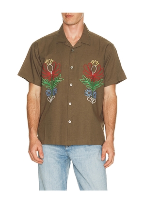 Obey Perry Woven Shirt in Brown. Size L. Also in M, S, XL/1X.