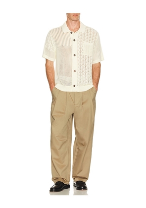 Obey Preston Knitted Shirt in Cream. Size L. Also in M, S, XL/1X.