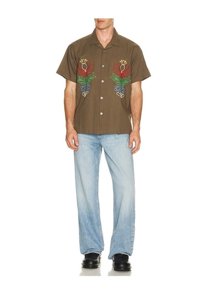 Obey Perry Woven Shirt in Brown. Size L. Also in M, S, XL/1X.