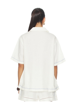 LSPACE La Mer Shirt in Cream. Size L. Also in S, XS, M, XL.