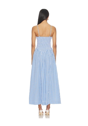 LSPACE Misha Midi Dress in Blue. Size L. Also in S, XS, M, XL.