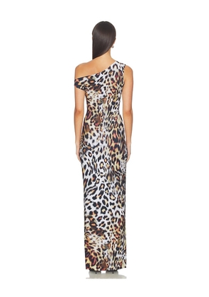 Norma Kamali Drop Shoulder Fitted Gown in Brown. Size M. Also in XS, XXS, S.
