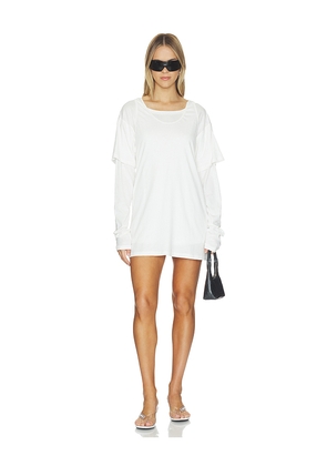 NIIHAI Long Sleeve T-shirt Dress in White. Size L. Also in XS, S, M.