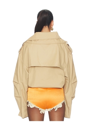 NIIHAI Trench Hoodie in Brown. Size L. Also in XS, S, M.