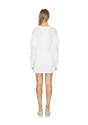 NIIHAI Long Sleeve T-shirt Dress in White. Size L. Also in M, S, XS.
