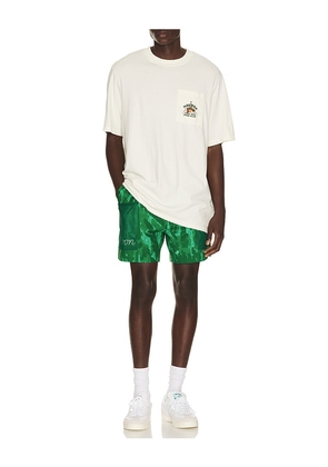 Malbon x Golf & Bass Club Mesh Basket Pocket Short in Green. Size L. Also in S, M, XL/1X.
