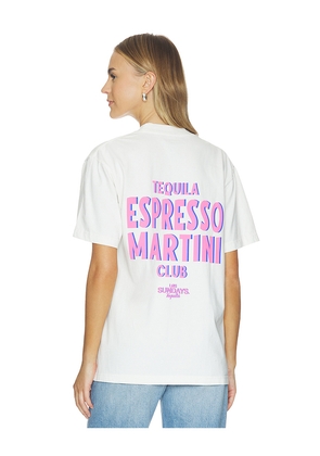 Los Sundays Espresso Martini Tee in White. Size S. Also in L, M, XL/1X.
