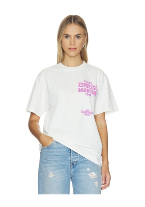 Los Sundays Espresso Martini Tee in White. Size S. Also in L, M, XL/1X.