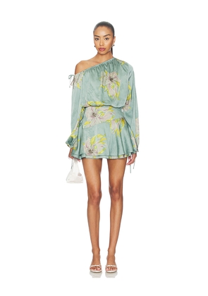 MORE TO COME Violetta Mini Dress in Teal. Size L. Also in M, S, XL, XS, XXS.