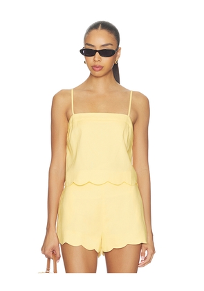 MINKPINK Grazia Scallop Hem Cami in Yellow. Size L. Also in S, XS, M, XL.