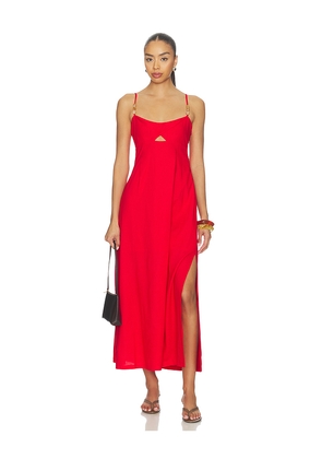 MINKPINK Rhodes Twist Front Maxi Dress in Red. Size L. Also in S, XS, M, XL.