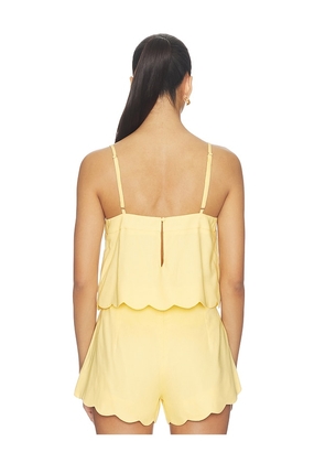 MINKPINK Grazia Scallop Hem Cami in Yellow. Size L. Also in S, M.