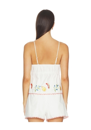 MINKPINK Santorini Embriodered Cami in White. Size L. Also in S, XS, M, XL.