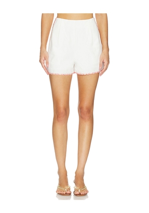 MINKPINK Santorini Embroidered Shorts in White. Size L. Also in S, XS, M, XL.
