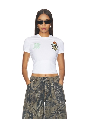 OFF-WHITE Show Nyl Slim Tee in White. Size M. Also in S, XS.