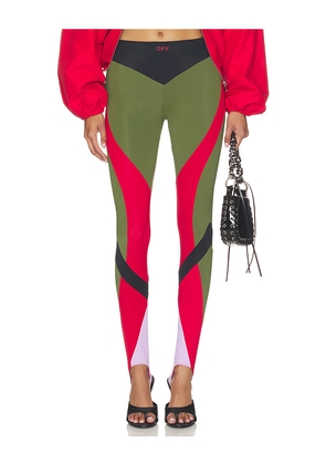 OFF-WHITE Ly Color Block Legging in Green. Size 36. Also in 38, 40, 42.
