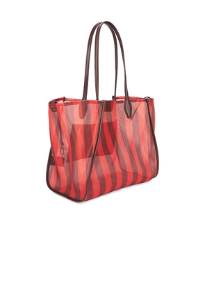 Madewell Lexington Mesh Tote Bag in Red,Brown.