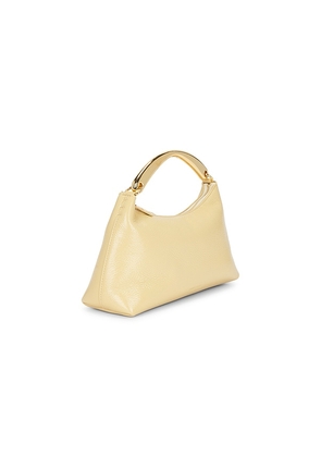 Mansur Gavriel Rhea Metal Top Handle Bag in Yellow.