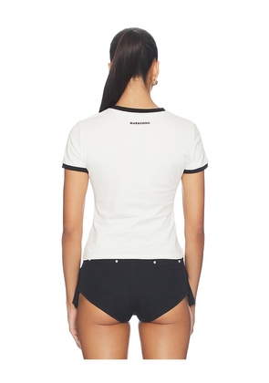 Markgong Fun Ride Printed T-shirt in White. Size L. Also in S, M.