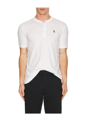 Polo Ralph Lauren Short Sleeve Slub Jersey Henley T-Shirt in White. Size M. Also in XL/1X.