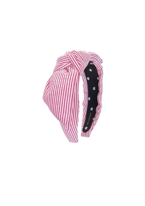 Lele Sadoughi Holly Seersucker Headband in Red.