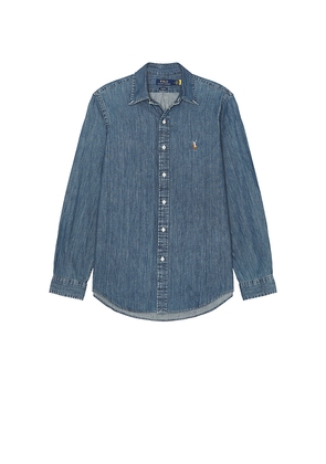 Polo Ralph Lauren Denim Sport Shirt in Blue. Size L. Also in M, S, XL/1X, XXL/2X.