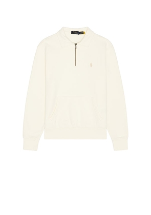 Polo Ralph Lauren Loopback Fleece Quarter-Zip Sweatshirt in Cream. Size S. Also in XXL/2X.
