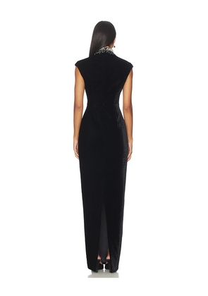 SAU LEE Lenora Velvet Gown in Black. Size 12. Also in 6.