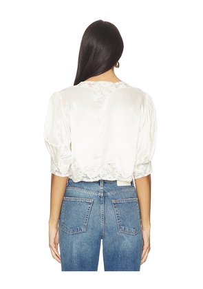RIXO Yasmin Top in Ivory. Size L. Also in M, XXXL.
