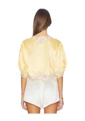 RIXO Yasmin Top in Yellow. Size L. Also in M, XL.