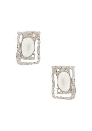 petit moments Coastal Gem Earrings in Metallic Silver.