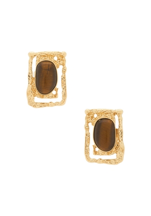 petit moments Coastal Gem Earrings in Metallic Gold,Brown.