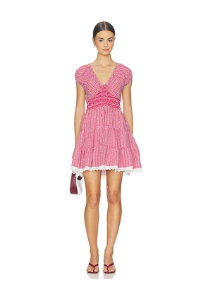 SAYLOR Asterid Dress in Red,White. Size L. Also in M, S, XS.
