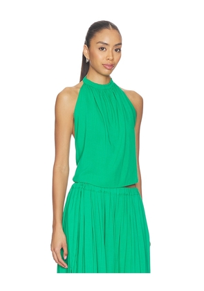 Ripley Rader Linen Tie Back Halter Top in Green. Size L. Also in S, XS, M.