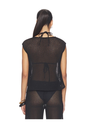 Ripley Rader Fishnet Lounge Tank in Black. Size L. Also in S, XS, M.
