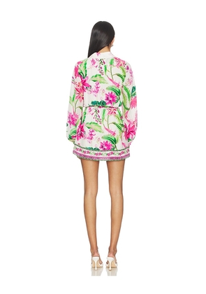 ROCOCO SAND Mini Dress With Detachable Belt in Pink,White. Size M. Also in S, XXS, XS, XL.
