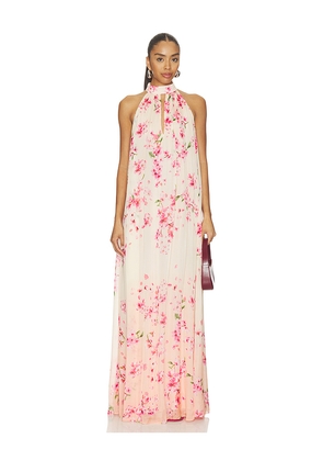 ROCOCO SAND Flared Maxi Dress in Peach. Size L. Also in S, XS, M, XL, XXL.