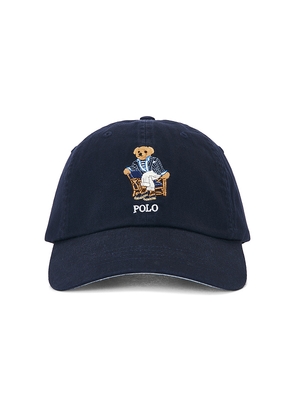 Polo Ralph Lauren Cotton Twill Novelty Newport Bear Sport Cap in Navy.