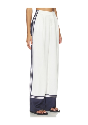 SEROYA Marlowe Satin Pant in White. Size L. Also in XS, S, M, XL.
