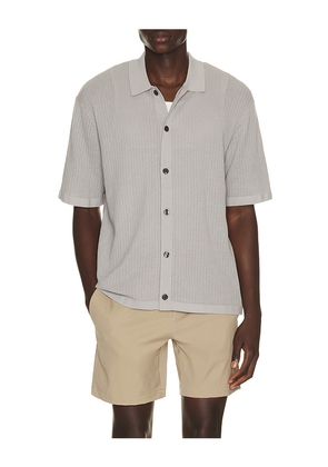 Theory Mesh Button Down Shirt in Grey. Size L. Also in M, S, XL/1X, XXL/2X.