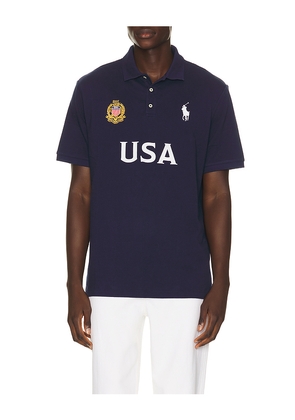 Polo Ralph Lauren Short Sleeve USA Mesh Polo in Navy. Size L. Also in S, M, XL/1X, XXL/2X.