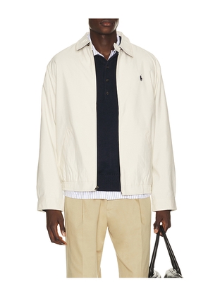 Polo Ralph Lauren Polyester Twill Bi-Swing Windbreaker Jacket in Beige. Size L. Also in S, M, XL/1X, XXL/2X.