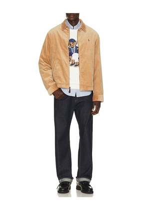 Polo Ralph Lauren Linen Cotton Novelty Newport Bear Crewneck Sweater in White. Size L. Also in M, XL/1X, XXL/2X.