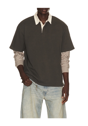 Rhythm Koa Rugby Polo in Grey. Size L. Also in M, S, XL/1X.