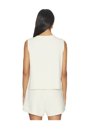 Varley Josie Button Through Tank Top in Cream. Size L. Also in S, XS, M, XL.